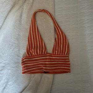 H&M orange knit cropped top